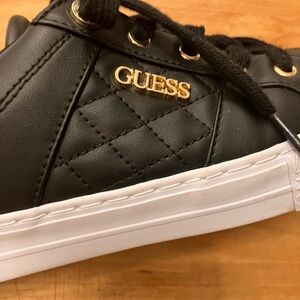 Guess Black Quilted Lace-Up Sneakers